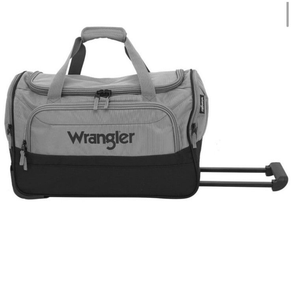 Wrangler 21" Rolling Duffel Bag . Gray Sharkskin